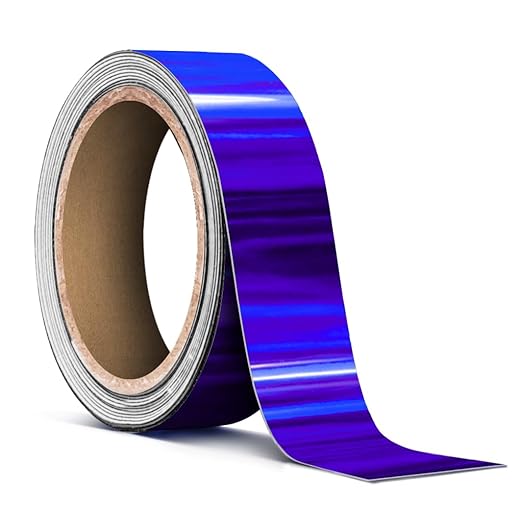 VViViD Holographic Blue Chrome Pinstripe Vinyl Tape Roll (1” x 25ft)