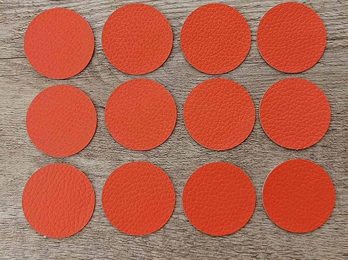 Round Leather Repair Patch for Furniture, Tape Self Adhesive for Couches Car Seat Sofa Jackets Handbags (OneSize,Orange)