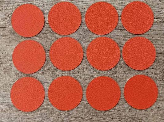 Round Leather Repair Patch for Furniture, Tape Self Adhesive for Couches Car Seat Sofa Jackets Handbags (OneSize,Orange)
