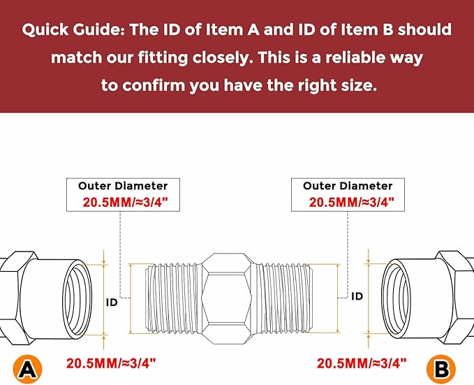 Pack of 8, 1/2" MNPT To 1/2" MNPT Solid Brass Hex Nipple Hose Connectors W/Sealing Tapes, Male Pipe Adapter for Pipe Leak Repair, Bathroom Remodeling, Tool Extension, Compression