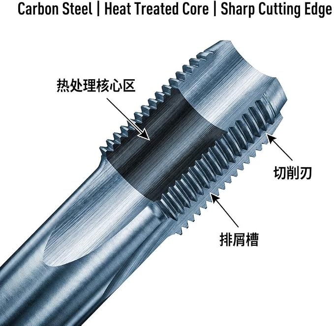 QWORK 1/2"-14 NPT Pipe Tap – Metal Thread Repair Tool for Steel, Iron & Copper Fittings