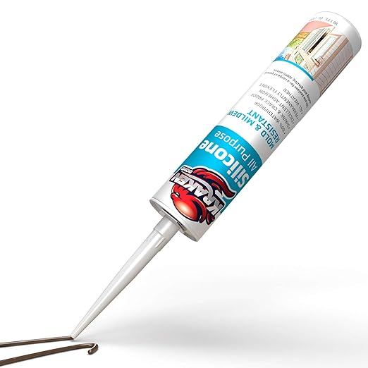 Kraken Bond Brown Silicone Sealant Waterproof% 100-10 fl oz Cartridge - RTV Silicone Caulk Kitchen and Bathroom, All Purpose, Window Caulking Sealant Outdoor, RV, Exterior Use Silicon - 1 Pack