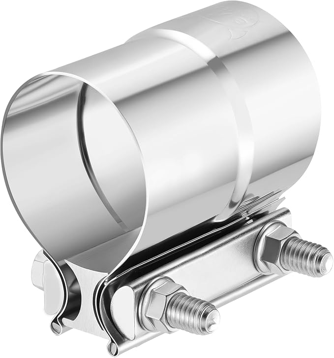 EVIL ENERGY 2.5'' Exhaust Clamp, Lap Joint Band Clamp Stainless Steel for Pipes, Mufflers, Catalytic Converters (1PCS, 2.5 inch)