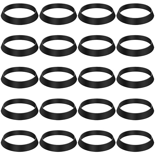 20 Pcs Sink Drain Gasket,Seal Ring Waste Pipe Washer, Slip-Joints Washers, Rubber Gasket Washers Plumbing for 1 1/2 Inch Drain Pipe Sink Drains, Black