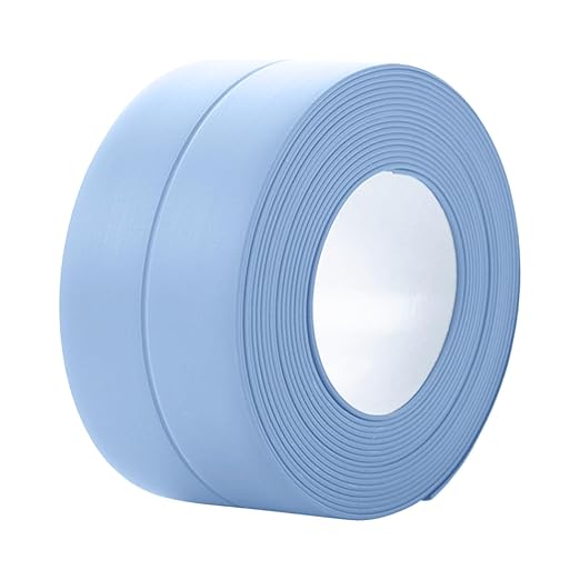 3 Rolls Caulk Tape Self Adhesive Caulk Strip Waterproof,Blue Caulking Sealant Trim for Bathroom, Caulk Sealing Strip for Toilet Sink Edge Protector with Sealing Tool (10.5Ft x 1.5In)
