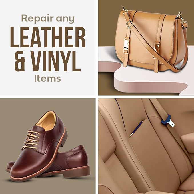 Blend It On XL Leather/Vinyl Repair Kit Now with 6 Ounces for Furniture, Jacket, Sofa, Car Seat, Boots, Easy Instructions to Match Colors, Restore Any Material No Mixing Chart Needed (Beige Mix)