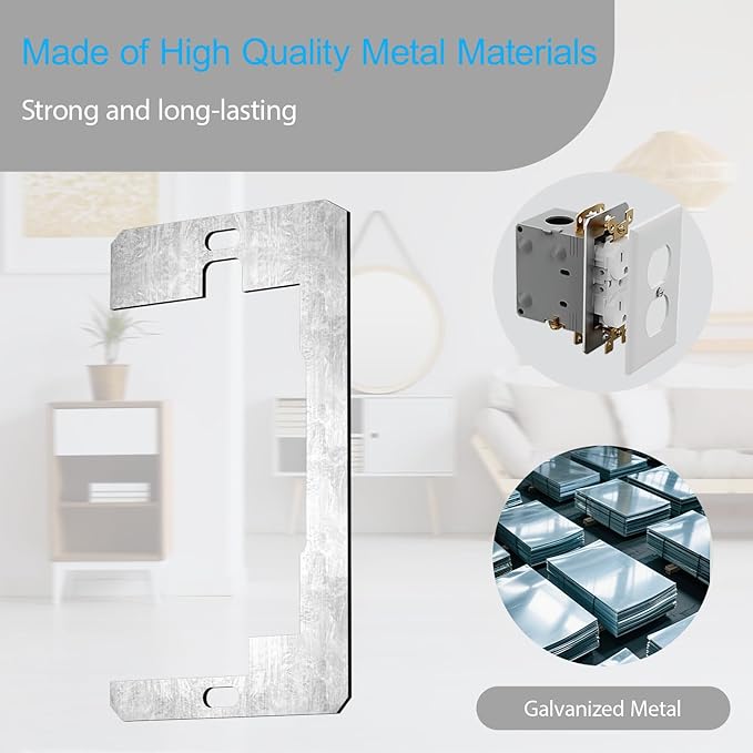 5 Pcs Outlet Spacers, Metal Wall Plate Spacer for Electrical Outlets, Flush Fit Device Leveling Plate for Receptacle Repair, Outlet-Extender Shims for Fixing Protruding Switches & Gaps