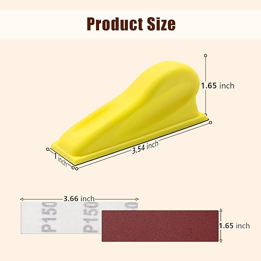 ZEHIQ 3.5”x1” Mini Detail Hand Sander Kit, 130Pcs 40-1000 Grit Hook-and-Loop Aluminum Oxide Sandpaper, Ergonomic Micro Sanding Block for Woodworking, 3D Printing, Metal Polishing & DIY Crafts