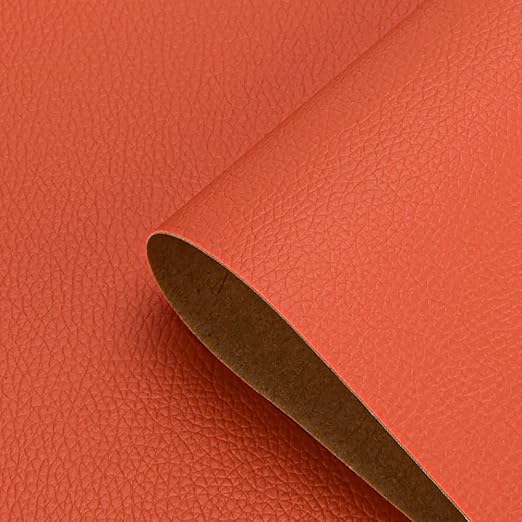Self Adhesive Leather Repair Patch, 12 x 54 inch Vinyl Leather Repair Patches Kit for Furnitures, Car Seats, Couches, Sofas, Chairs, (Orange)