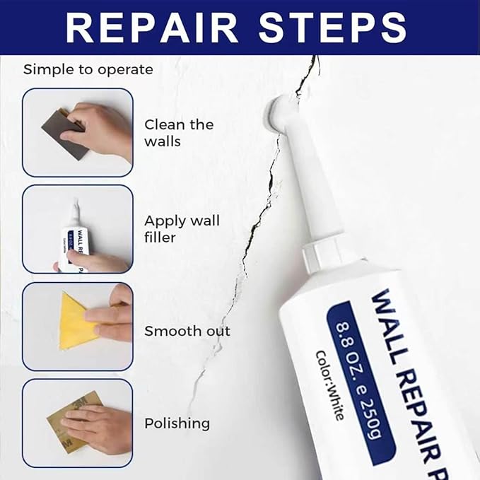 2PCS Efficient Drywall Repair Kit with Scraper, Wall Mending Agent, 2026 Upgrade Quick Drying Wall Mending Agent for Holes & Cracks,Easy Drywall Repair for Nail Holes and Wall Damage