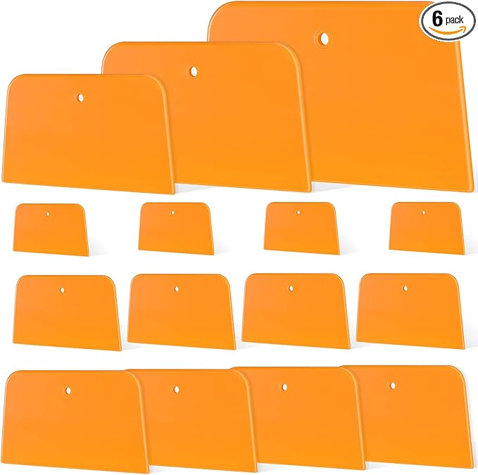 Frienda 6 Pcs Body Filler Spreaders Plastic Tools for Automotive Applying Putties Glazes Caulks and Paint (3 Sizes)