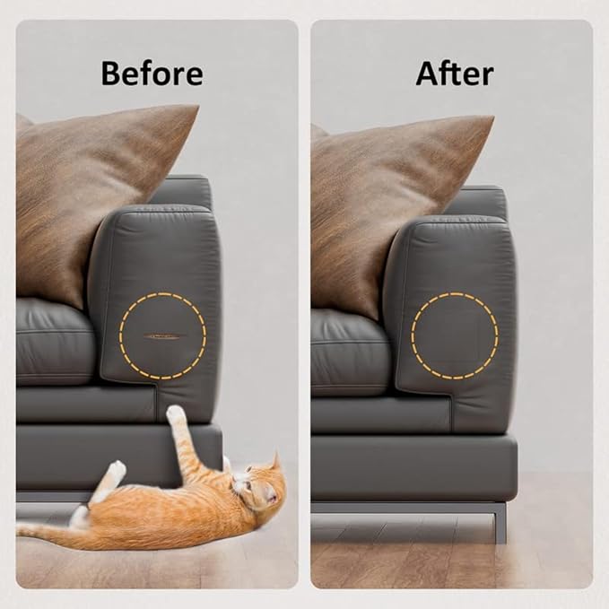 Hohylactic Leather Repair Patch 24x54 Inch, Self Adhesive Leather Repair Tape, Large Vinyl Repair Kit for Sofa Couch Furniture Car Seats, Strong Adhesion Scratch Resistant Easy Cut (Dark Gray)
