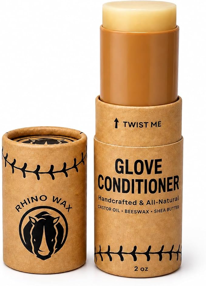 Rhino Wax Baseball Glove Conditioner for Leather - Break in, Protect & Care | Conditions, protects and helps restore dry baseball gloves while preserving softness, flexibility and long-term performance.