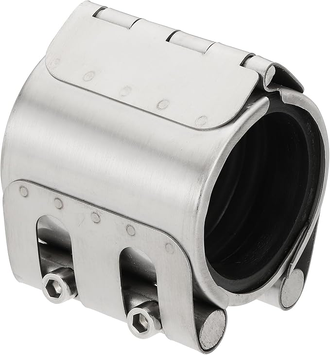 HARFINGTON Pipe Repair Clamp 2-1/4" OD 56mm-59mm 304 Stainless Steel Leak Sealer Emergency Pipe Repair for Plastic Metal Tubing Water Gas Oil Lines, Silver