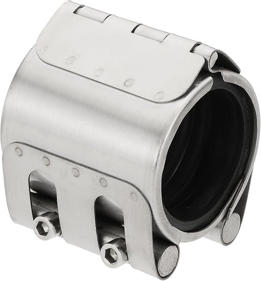 HARFINGTON Pipe Repair Clamp 2-1/4" OD 56mm-59mm 304 Stainless Steel Leak Sealer Emergency Pipe Repair for Plastic Metal Tubing Water Gas Oil Lines, Silver