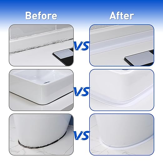 White Caulk Tape Self Adhesive Waterproof 1.97" x26.25Ft, Bathroom Peel & Stick Caulking Tape for Floor Tile Corner Trim & Shower, Toilet Bathtub Caulking Sealant Strip for Kitchen, Countertop, Sink