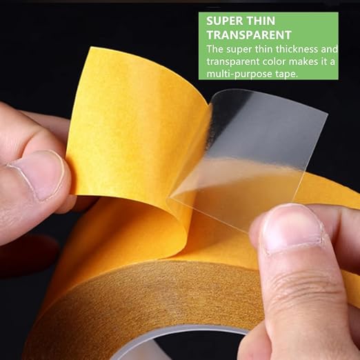 Ultra-Thin Clear Double Sided Tape Heavy Duty 2 Inch x 82 Feet Strong Clear Two Sided Mounting Tape for LCD Screen Repair, LED, Crafts, Posters, Scrapbook, Woodworking, Carpet, Clothes, Residue Free