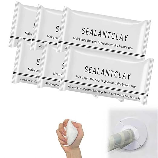 2026 Upgraded Moldable Sealant Clay, Faster Drying - 6-Pack Sealant Mastic, Quick Repair Putty for Drain Pipe Connection, Wall Holes and Air Conditioning Hole Sealing.(6)
