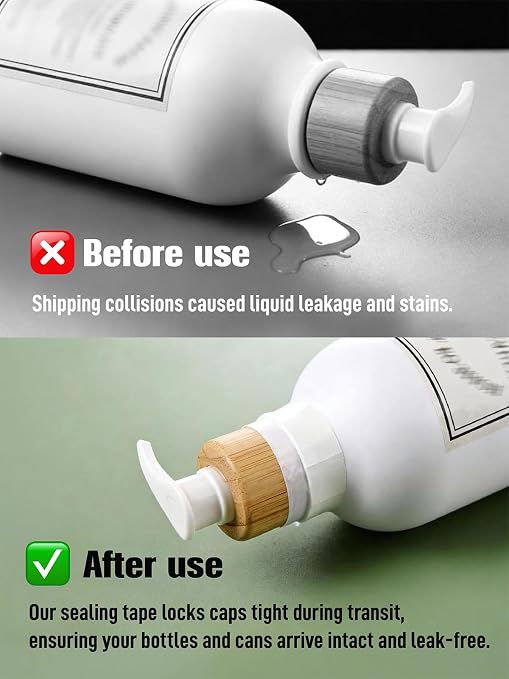 Bottle Sealing Tapes - Stops Liquid Leaks,1.18in x 108ft Leakproof Seal Strip for Travel & Shipping, Perfect for Wrapping Toiletries, Liquor Jars, Candy Boxes, Jar Lids and Transportation