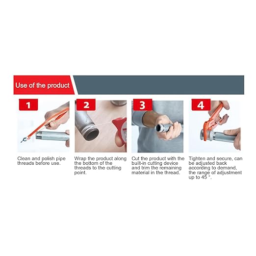 Pipe Repair Tape - Thread Sealing Cord, Pipe Sealing Thread Cord for Fixing, High-Heat Sealant, Water Leak Ribbon with Long-Lasting Finish, Plumbing Repair Unit for Waterproofing and Patching