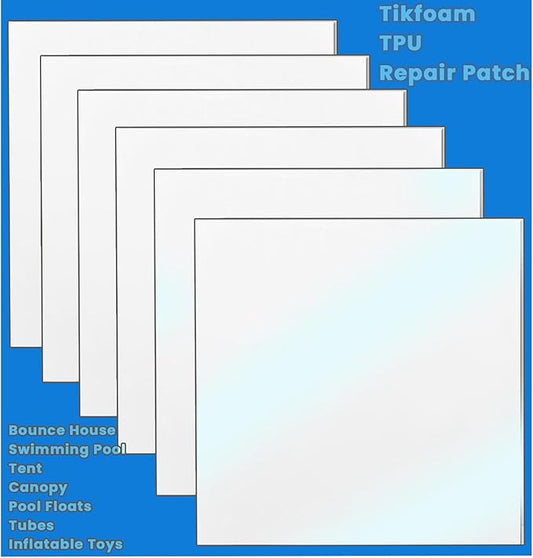 TPU Pool Repair Patch Kit for Air Mattress, Bounce House, Swimming Pool, Tent, Canopy, Pool Floats, Tubes and Inflatable Toys, 3.5 in x 3.5 in x 6 Pcs