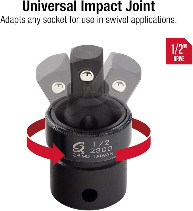 Sunex Universal Impact Joints, 3/8 Inch & 1/2 Inch Drive