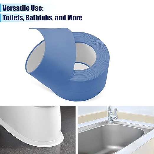 Waterproof Seal Caulk Strip Tape Self Adhesive for Sink Toilet Bathroom Wall Edge Bathtub Oil-Proof Caulking Sealing Tape 1.5" x 10.5' (W*L) 3Pcs Blue