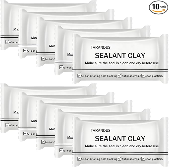 10 Pack Waterproof Sealant Mastic – Quick Repair Sealing Clay for Wall Holes, Drain Connections, Air Conditioning Ducts, Strong Waterproof Putty for Home & Professional Repairs (10 Pack - 1.1 oz)
