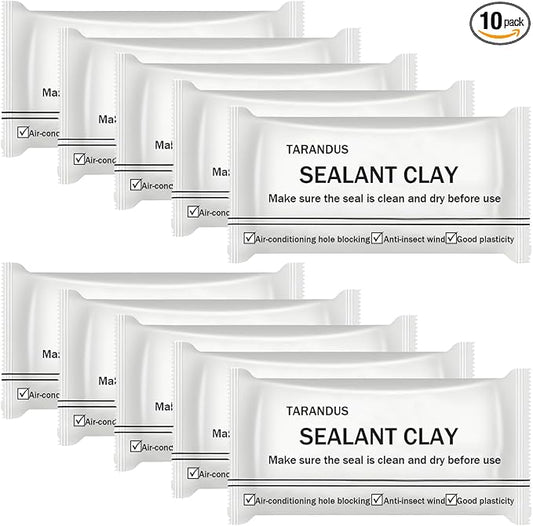 10 Pack Waterproof Sealant Mastic – Quick Repair Sealing Clay for Wall Holes, Drain Connections, Air Conditioning Ducts, Strong Waterproof Putty for Home & Professional Repairs (10 Pack - 1.1 oz)