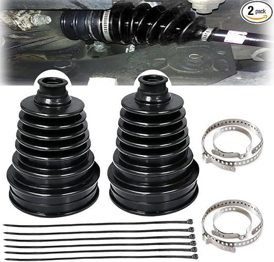 2PCS CV Boot with 4 Stainless Steel Clamps,6 Cable Ties,Waterproof and Dustproof Silicone CV Axle Boot Repair Kit,Universal CV Joint Boot,Protect CV Axle (2pcs)