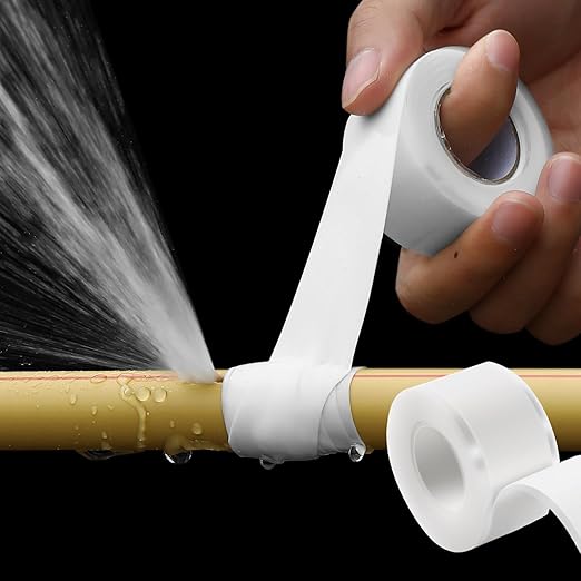 4-Pack White Self Fusing Silicone Tape (40 Ft Total) - Waterproof Plumbing Repair Tape for Leaking Pipes & PVC - Marine Grade Rubber Sealant for Boat Rigging - Residue-Free & Easy-Peel Liner