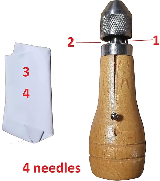 Swift Stitch Hand Sewing Awl Kit Leather Canvas Repair Saddles Coat Seat (Waxed Black Thread)