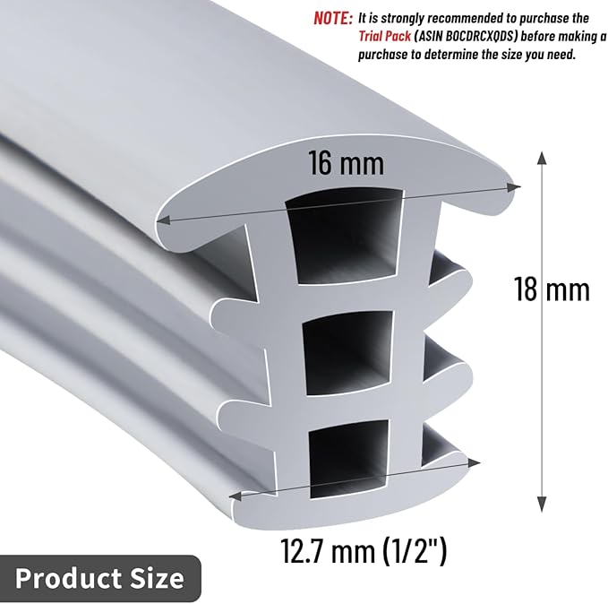 Flexible EPDM Rubber Strip (25 ft Long and 1/2 inch Wide) for Concrete Crack Repair and Replacement - Weather and Aging Resistant Expansion Joint Filler for Driveways and Sidewalks