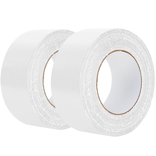AUXMOTEC White Duct Tape Heavy Duty Waterproof, 80 Yards X 2 Inch, 9 Mils Thickness Strong Adhesive Sticky, No Residue, Easy Tear by Hand for Home Repairs Indoor Crafts Packing HVAC and Construction