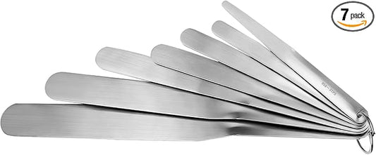 958-G01 Caulking Spatula Set, Multi-Purpose Caulking Tooling 7-Piece, Stainless Steel Circular Fixed Caulking Knife Set, Widths from 3/8” to 1-1/2”, Easy to Handle Spatula Set