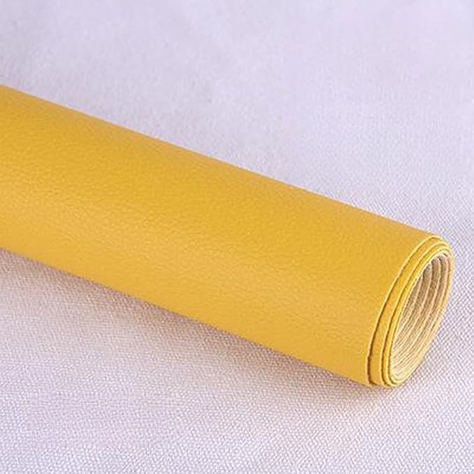 Leather Repair Patch Tape Kit,Self Adhesive Leather Repair Kit for Furniture,Vinyl Repair Kit for Couch,Sofa,Car Seats,Office Chair Luggage (Yellow,16.93"×55.12")