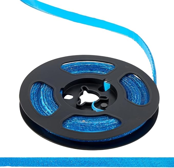 GORGECRAFT 9.84 Feet Glitter Caulk Tape Self Adhesive Molding Trim Strips Peel and Stick 0.31" Decorative Caulking Gap Sealant Edging Border for Stove Sink Toilet Bathtub Wall Edge Cabinet Medium Blue