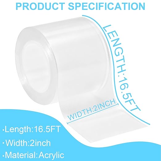 Engorgio Clear Strong Waterproof Adhesive Archival Safe Book Repair Tape 2pcs, 2Inch x 16.5Ft - Removable Book Binding Tape for Old Books, Broken Pages, Textbook Spine & Library Repair Supplies.