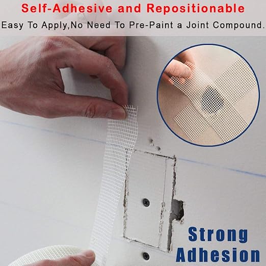 LYLTECH Drywall Joint Tape-13 MESH,100% Fiberglass 1.88-Inch X 180Feet,Heavy-Duty Self-Adhesive Wall Crack and Seam Patch
