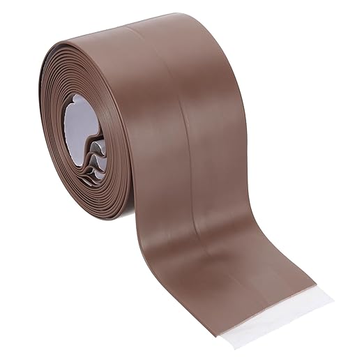 PATIKIL 2" x 10.5 ft Caulk Tape, Caulk Strips PVC Self Adhesive Caulking Tape Waterproof Edge Protectors for Bathroom Accessories Kitchen Countertop, Brown