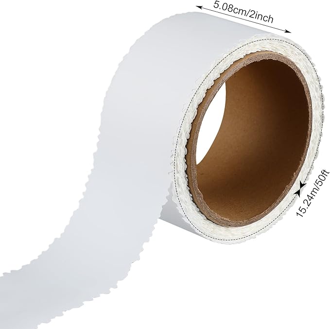 Self Adhesive Crack Repair Tape Drywall Joint Tape Patch Wall Seam Patch Heavy Duty Smooth Roll for Concrete Repair, White (2'' X 50')