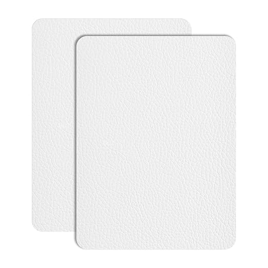 Leather Repair Patch Tape 8×12 inch 2 pcs Furniture Leather Strong Self Adhesive Tape for Sofas Couch Car Seats Cabinets Bags Anti Scratch Patches First Aid Patch Fixing Leather White