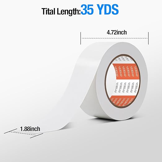 VERSAF Duct Tape White Heavy Duty Waterproof - 1.88" x 35 yd, Strong Adhesive All-Weather Multipurpose Repair & Sealing Tape for Home Repairs, Automotive, Outdoor, Packaging, Crafts