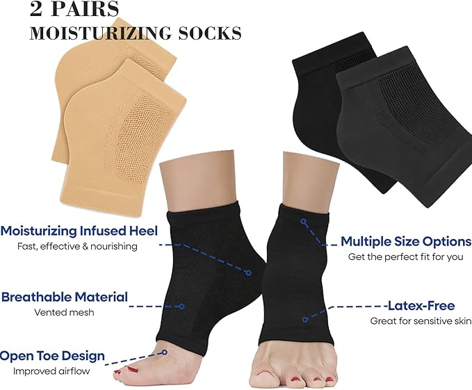 Nano Glass Foot File, Foot Callus Remover & Foot Scrubber for Smooth Feet, Professional Pedicure Tool (Heel Socks & Cracked Heel Stick Included), Gold