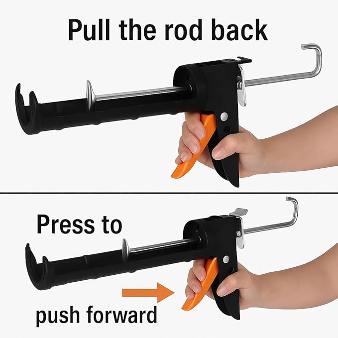 ADAK - Professional Caulking Gun, 10:1 Thrust Ratio, Caulking Gun No Drip, Hand Tool for Silicone & Sealant Application, Smooth Pressure Caulk Gun, Caulking Gun Tool
