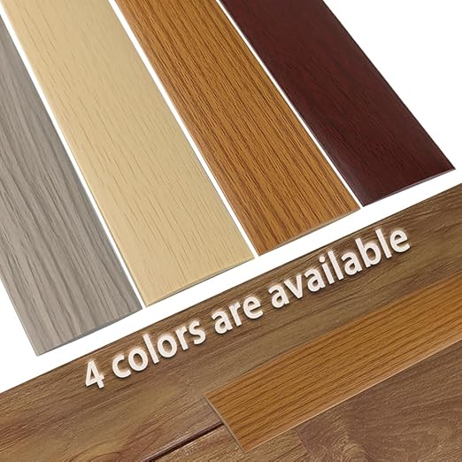 Floor Transition Strip 1.57" Self Adhesive Flat Vinyl Flooring Transitions Strip with Strong Backing Wood Grain (4cm, 10FT, Red Oak)