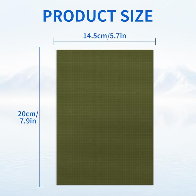 Waterproof Self-Adhesive Nylon Fabric Repair Tape - Tent Repair Kit,4pcs Fabric Patches for Jacket, Clothes, Puffer Down Jacket,Sleeping Bag, Outdoor Gear Tenacious Repairs Tape, Light ArmyGreen