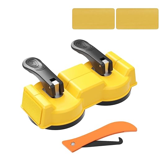 Laminate Floor Repair Kit – Double-Sided Heavy Duty Floor Gap Fixer Tool with Enhanced Suction Cup & 2 Pcs Adhesive Pads for Vinyl Plank, Hardwood & Tile – Close The Gaps, No More Tripping (1pc kit)