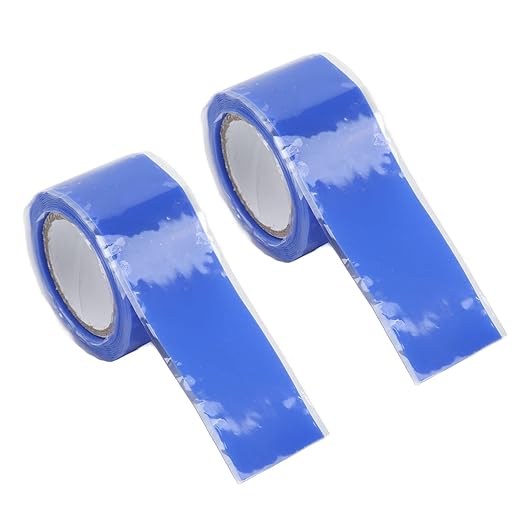 Self Fusing Silicone Tape High Temperature Adhesive Tape for Plumbing Repairs Hose Leak Fixing 2 Rolls 1.5m x 2.5cm (Blue)