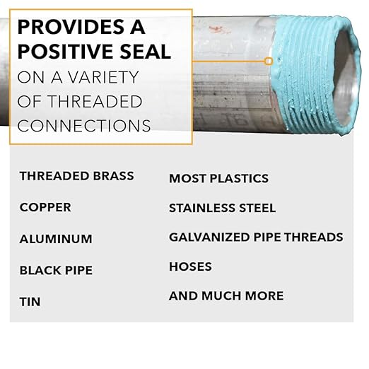 Gasoila Soft-Set Pipe Thread Sealant – Non-Hardening Paste for Metal & Plastic, 1 Pint with Brush Cap – Reliable Leak Prevention, Drip-Resistant, Temp Range -100 to 600°F, Made in USA